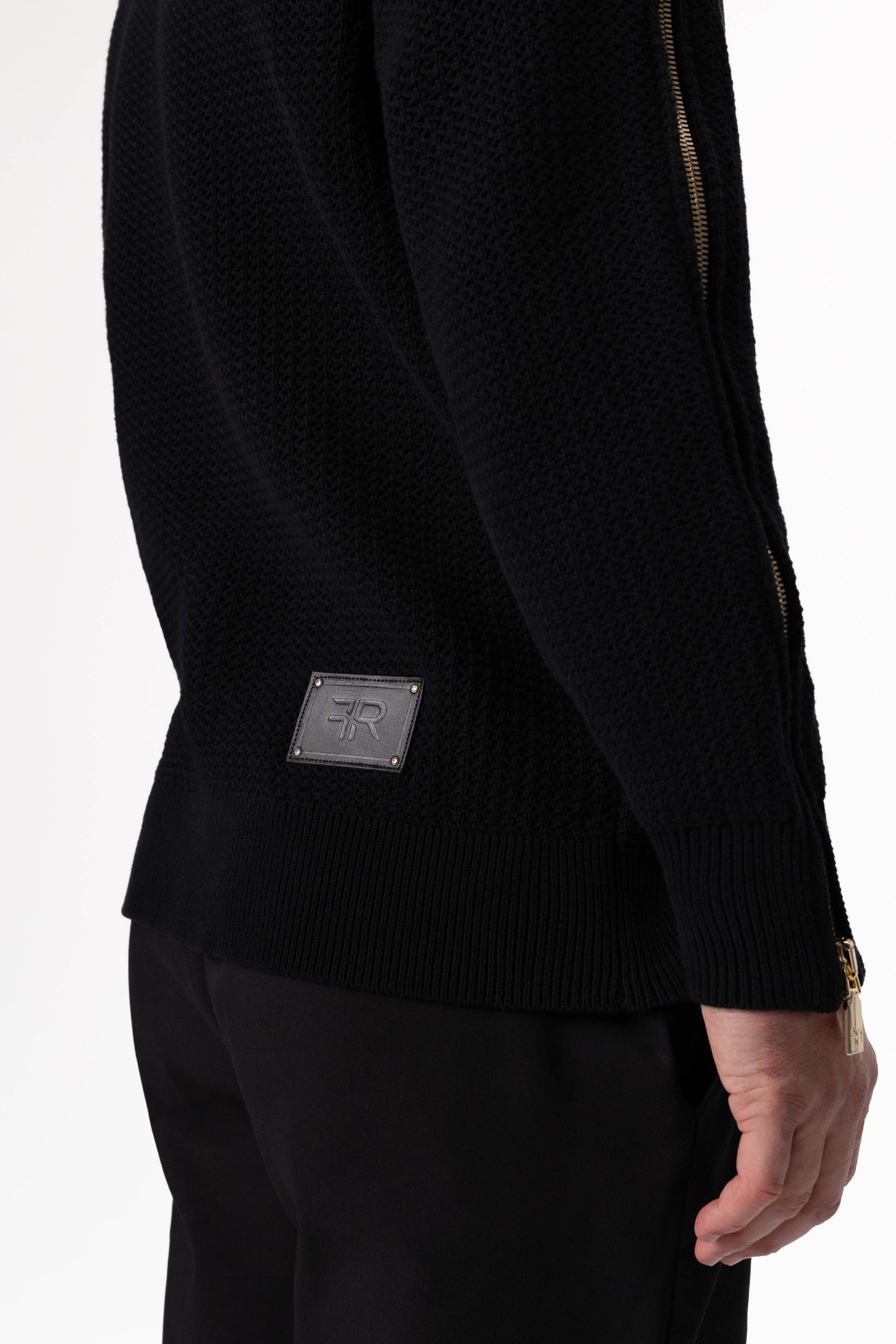 Black Luxe Zipped Turtleneck Sweater
