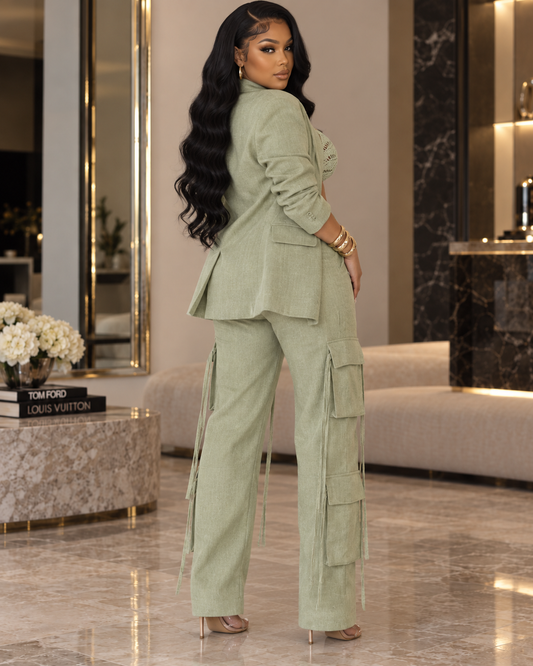 Boardroom Energy Single-Breasted Blazer & Wide-Leg Trouser Set
