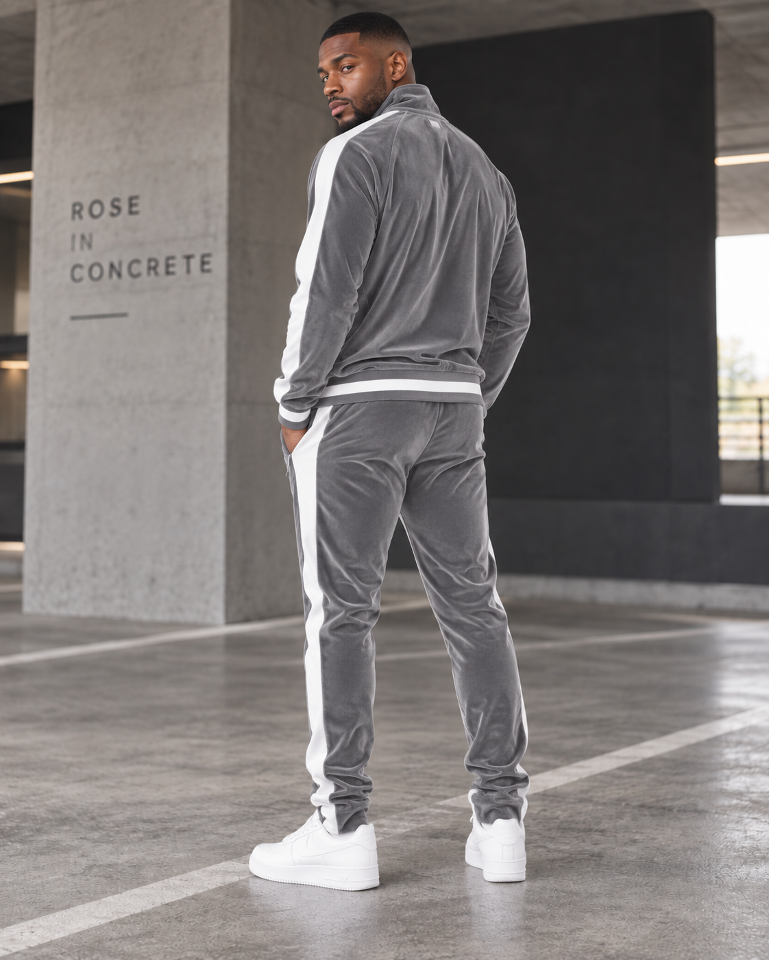 Men’s Velour Track Jacket & Jogger Set