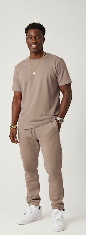 Drop Shoulder and Sweat Pant Lounge Set