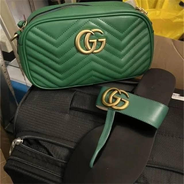 Quilted Crossbody Bag & Slides