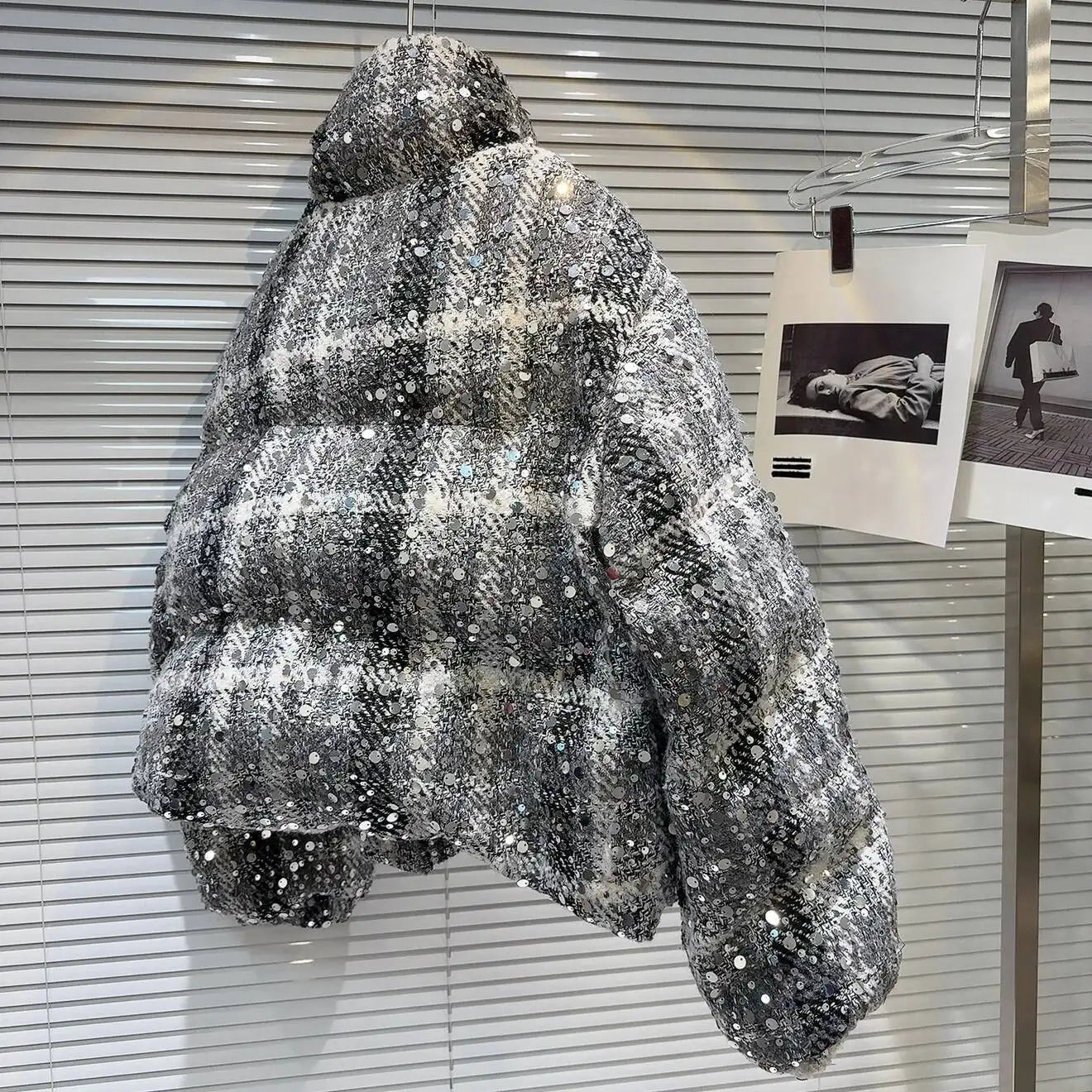 Frostbite Sequin Turtleneck Puffer Jacket – Winter Luxe Collection