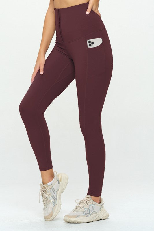 Soft Body Shaping Leggings with Pockets - Rose In Concrete 🥀