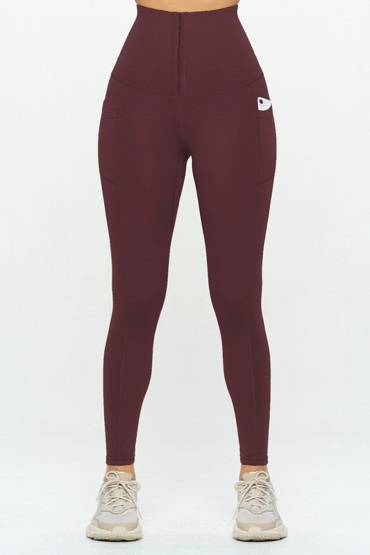 Soft Body Shaping Leggings with Pockets - Rose In Concrete 🥀