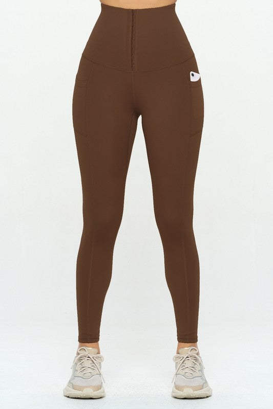 Soft Body Shaping Leggings with Pockets - Rose In Concrete 🥀