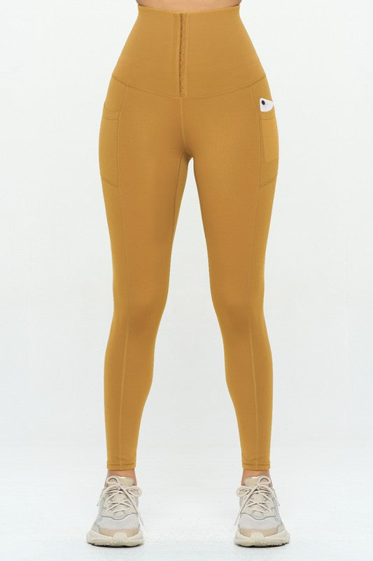 Soft Body Shaping Leggings with Pockets - Rose In Concrete 🥀