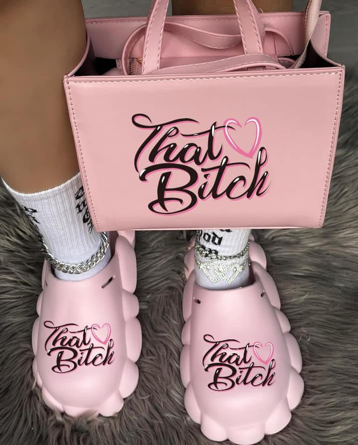 That B Slide and Bag Set - Rose In Concrete 🥀