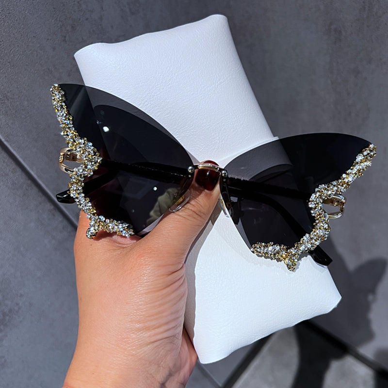 Rimless Butterfly Sunglasses - Rose In Concrete 🥀