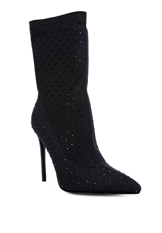 Studded Ankle Booties - Rose In Concrete 🥀