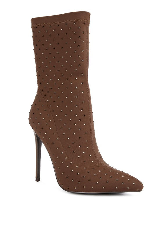 Studded Ankle Booties - Rose In Concrete 🥀