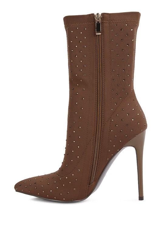 Studded Ankle Booties - Rose In Concrete 🥀