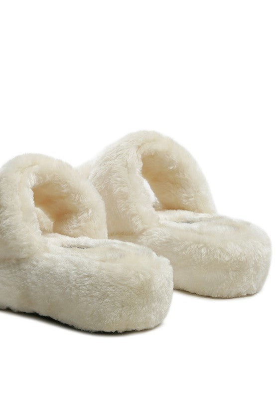 Double Strap Plush Slides - Rose In Concrete 🥀