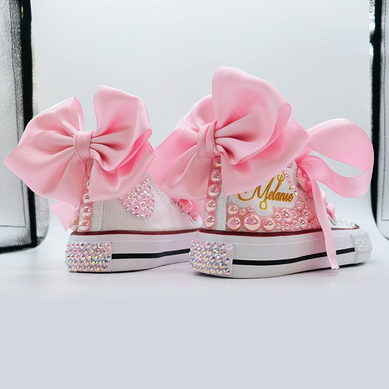 Custom Name Pearl Sneakers - Rose In Concrete 🥀