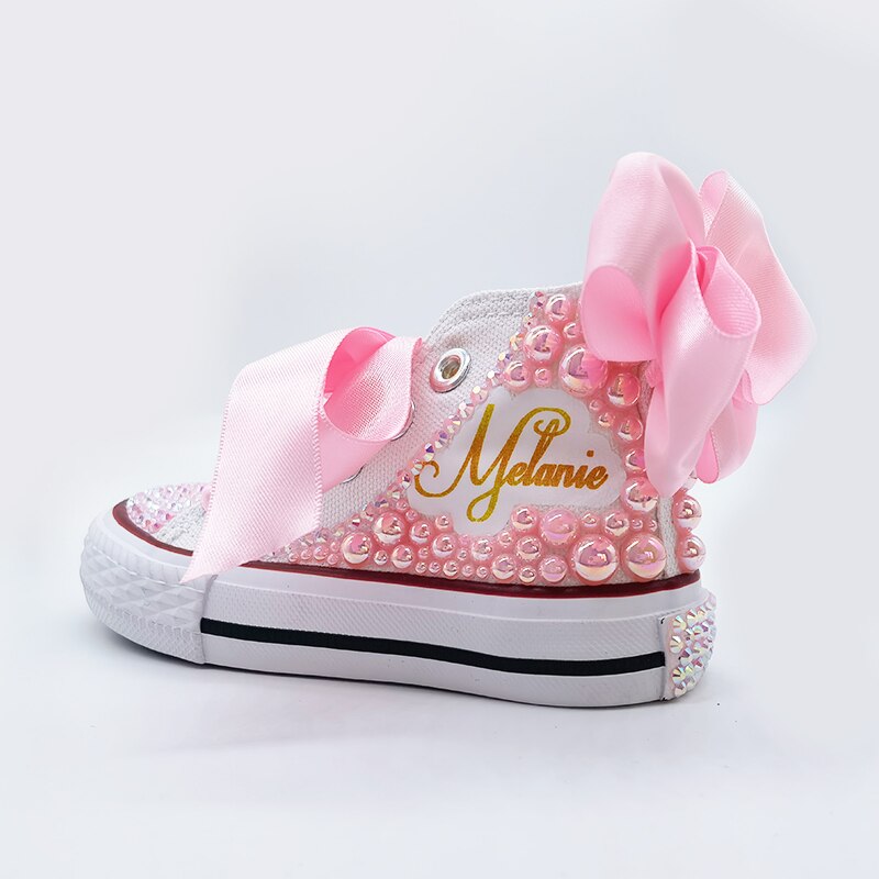 Custom Name Pearl Sneakers - Rose In Concrete 🥀