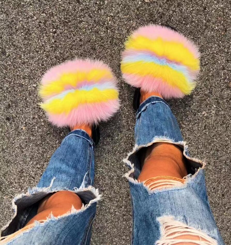 Collection 3: Fluffy Fur Slides - Rose In Concrete 🥀