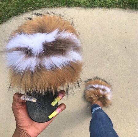 Collection 3: Fluffy Fur Slides - Rose In Concrete 🥀