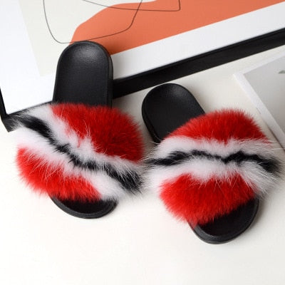 Collection 3: Fluffy Fur Slides - Rose In Concrete 🥀