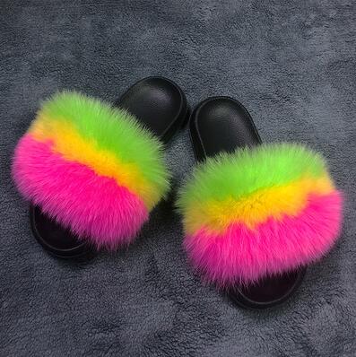 Collection 2: Fluffy Fur Slides - Rose In Concrete 🥀