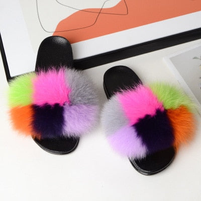 Collection 1: Fluffy Fur Slides - Rose In Concrete 🥀