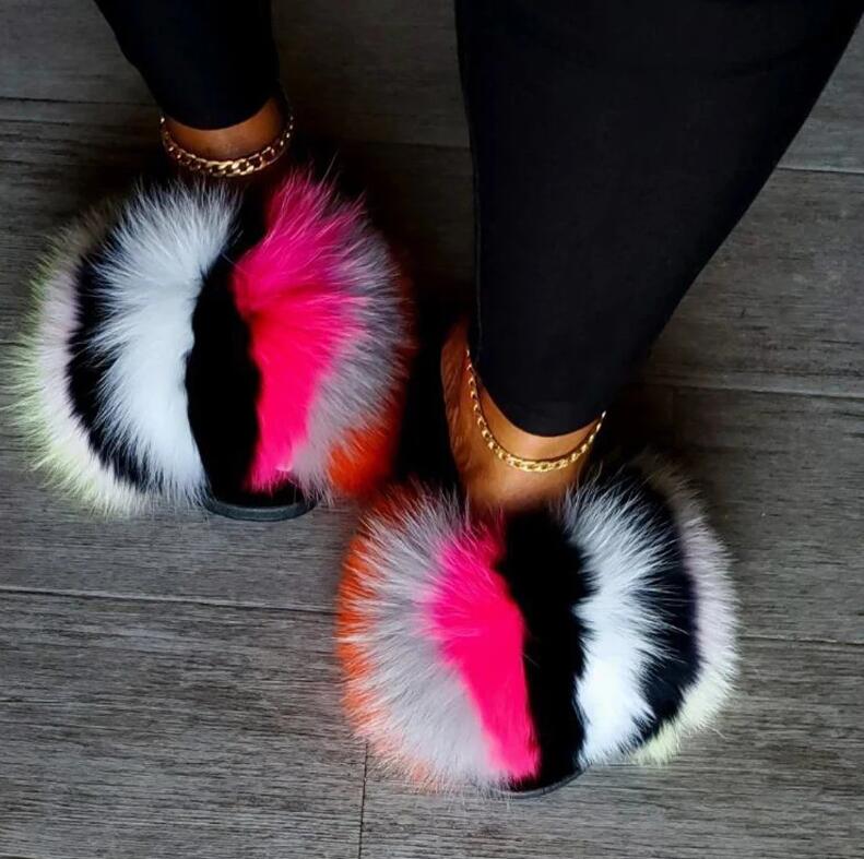 Collection 1: Fluffy Fur Slides - Rose In Concrete 🥀