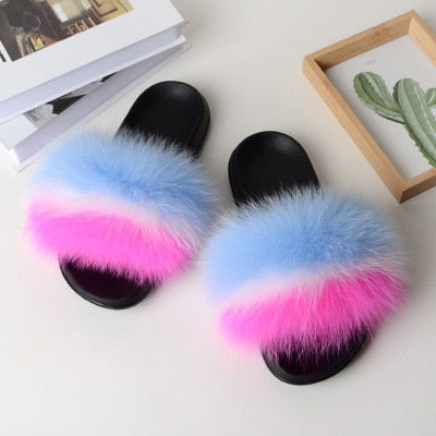 Collection 1: Fluffy Fur Slides - Rose In Concrete 🥀