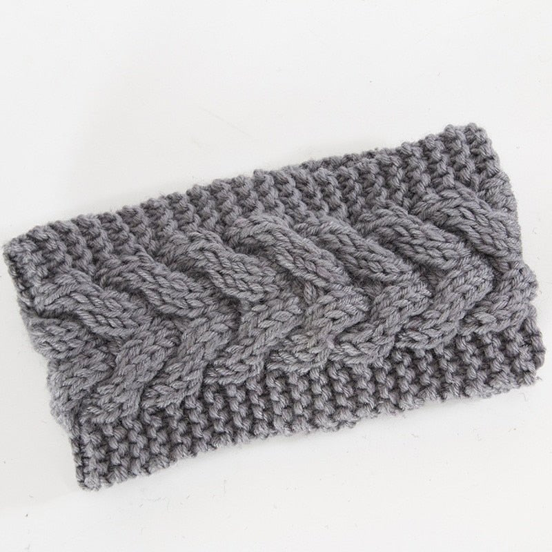 Winter Warmer Ear Knitted Headband - Rose In Concrete 🥀