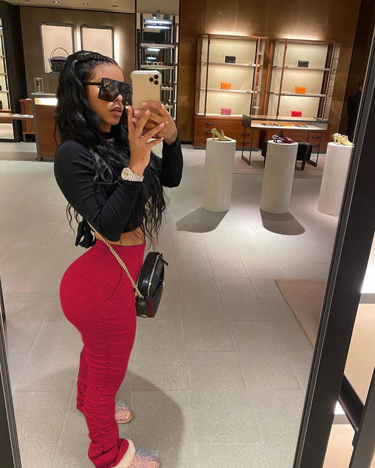 Stacked Leggings - Rose In Concrete 🥀