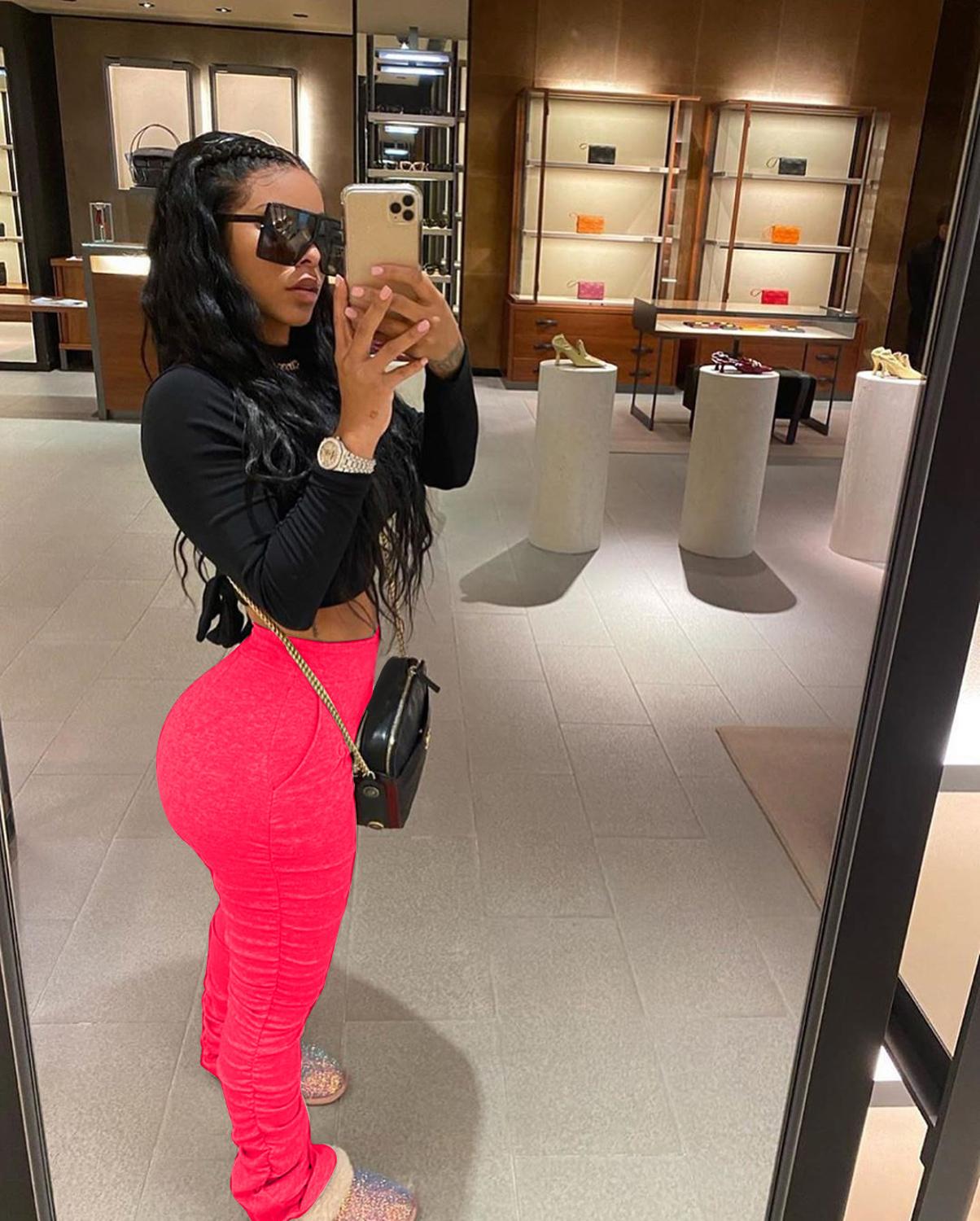 Stacked Leggings - Rose In Concrete 🥀