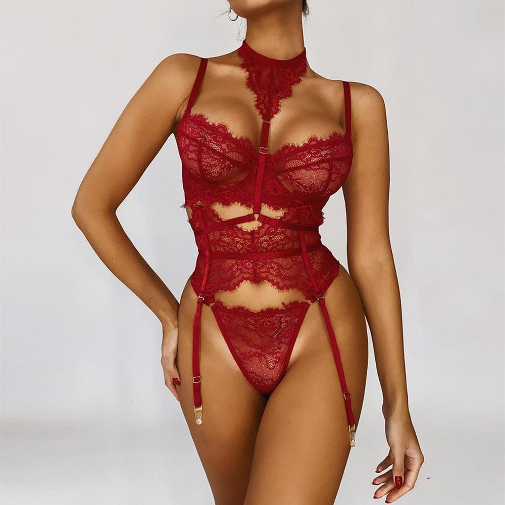 In a Chokehold Lingerie Set - Rose In Concrete 🥀