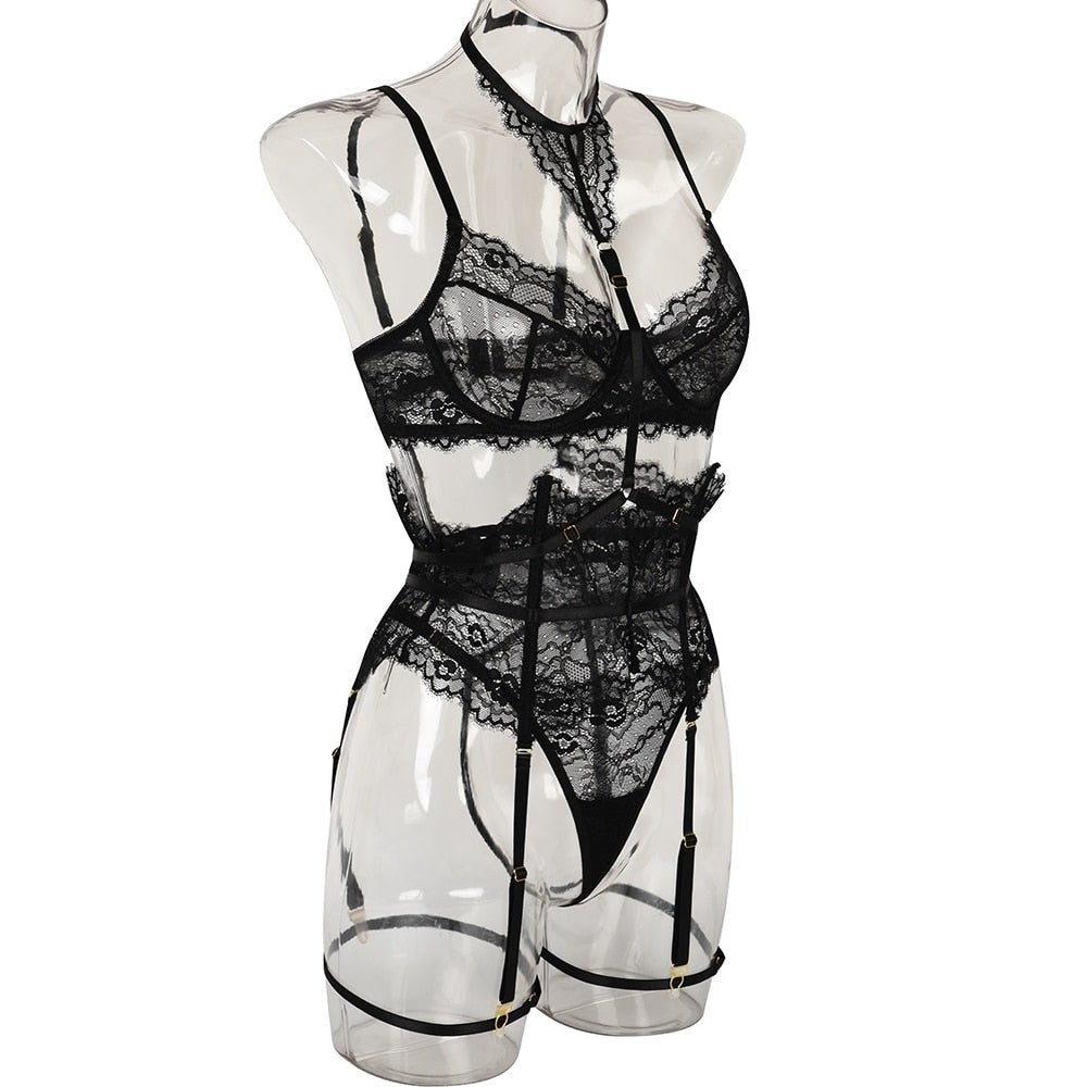 In a Chokehold Lingerie Set - Rose In Concrete 🥀