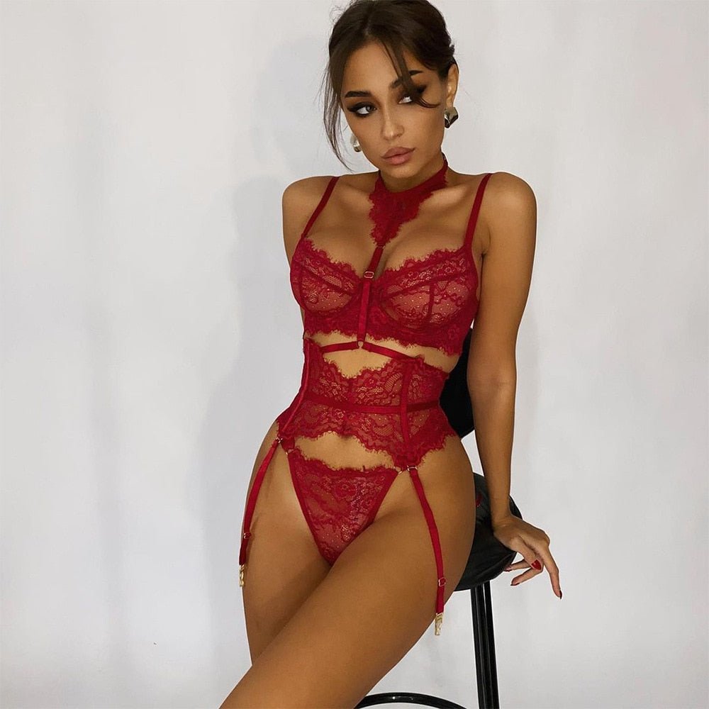 In a Chokehold Lingerie Set - Rose In Concrete 🥀