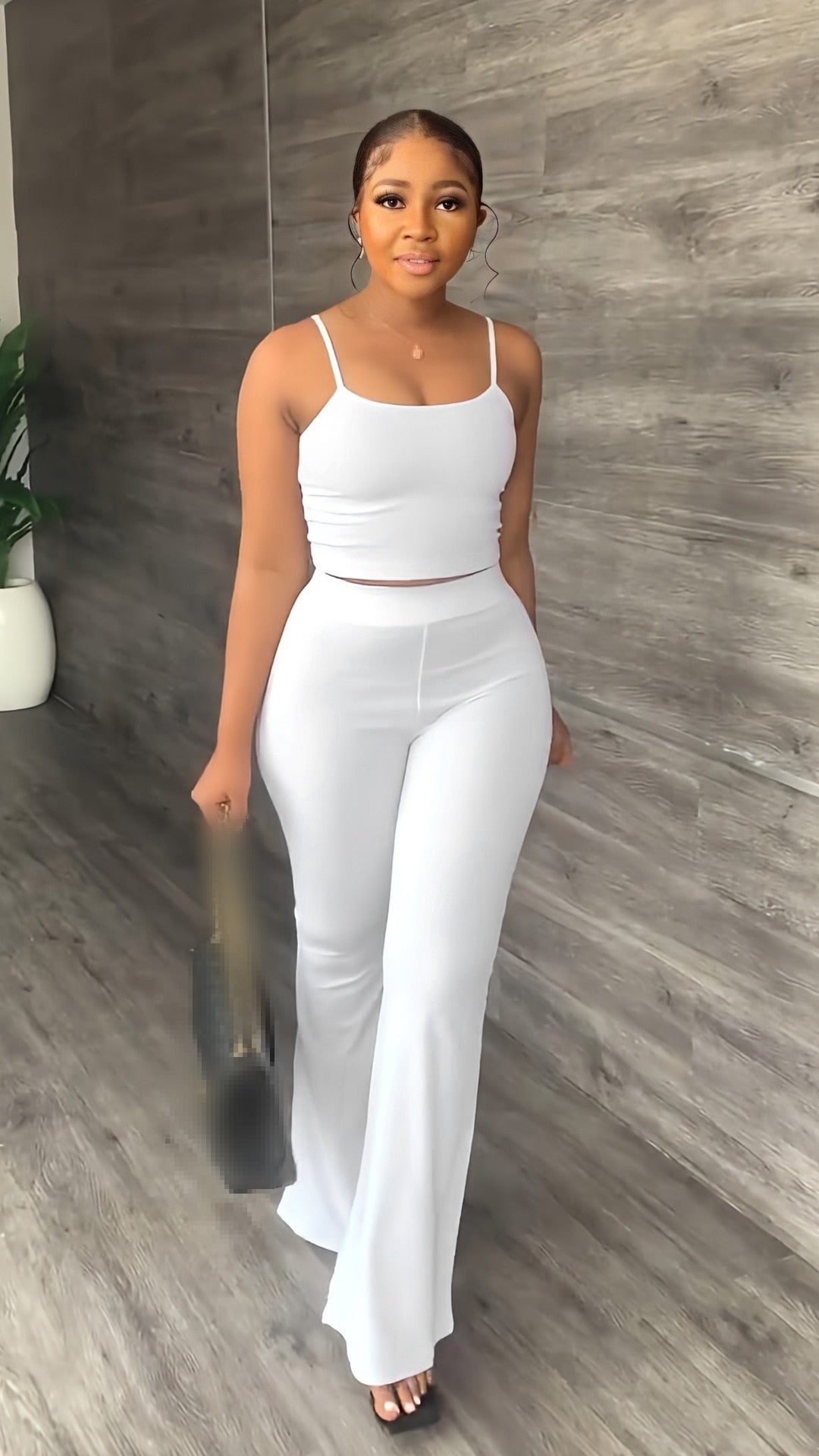 Crop Top Pants Set - Rose In Concrete 🥀