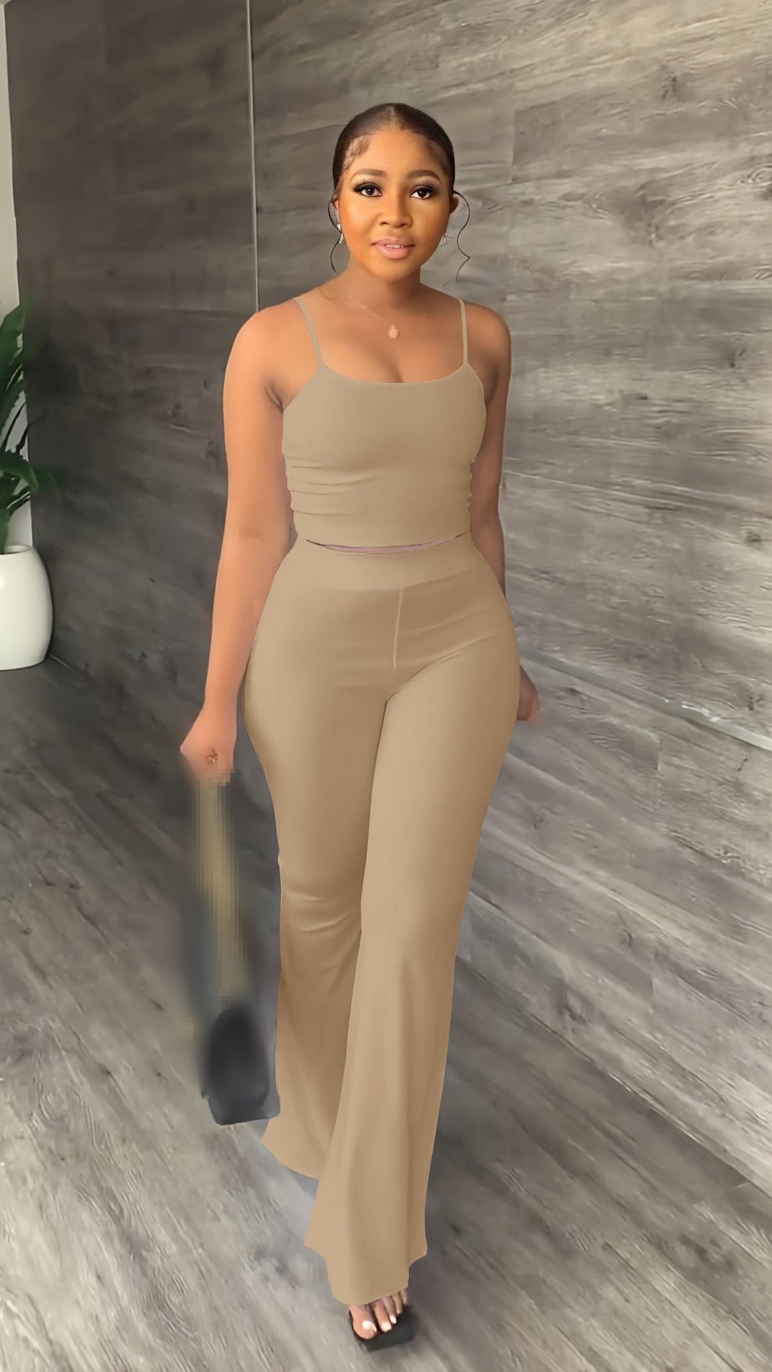 Crop Top Pants Set - Rose In Concrete 🥀