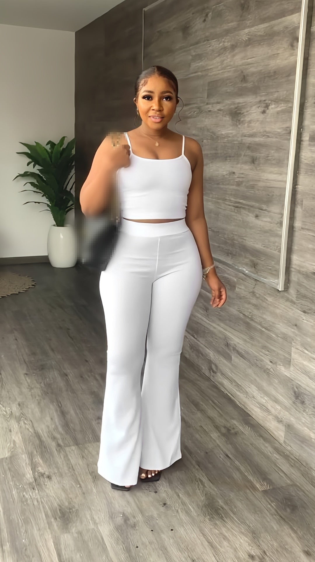Crop Top Pants Set - Rose In Concrete 🥀