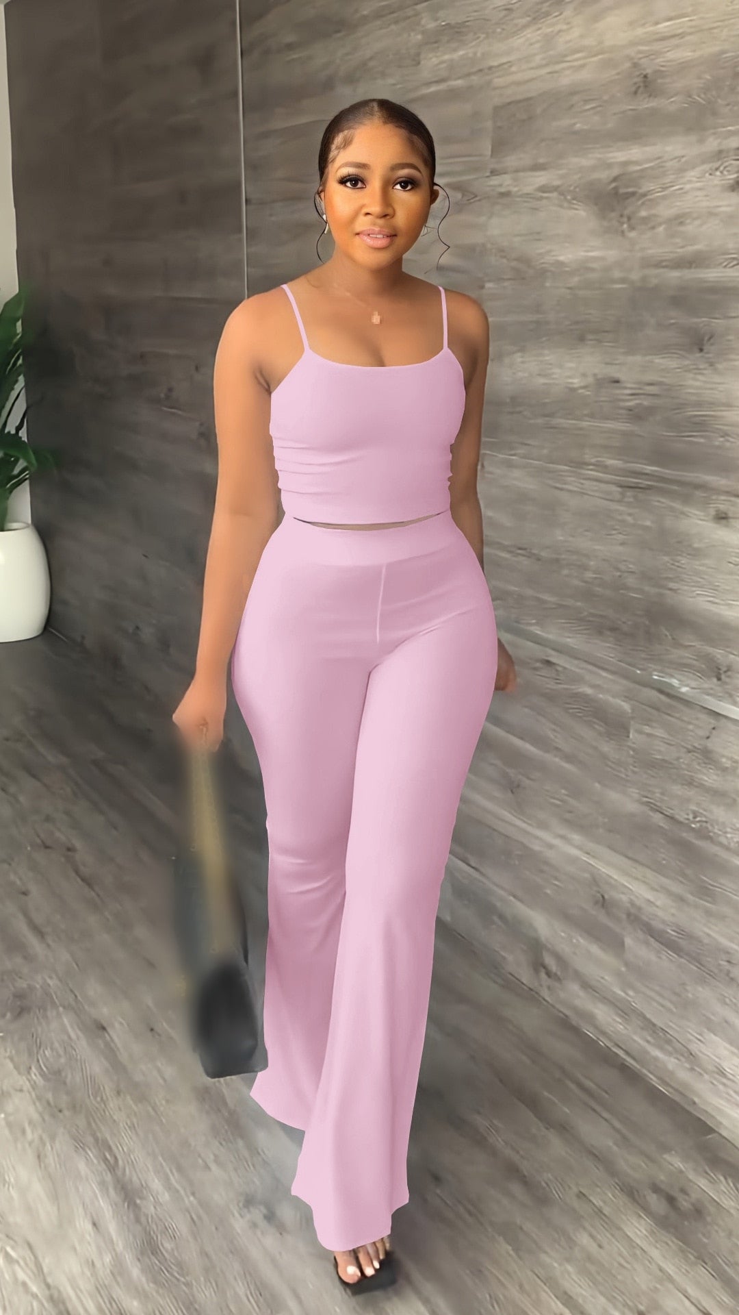 Crop Top Pants Set - Rose In Concrete 🥀