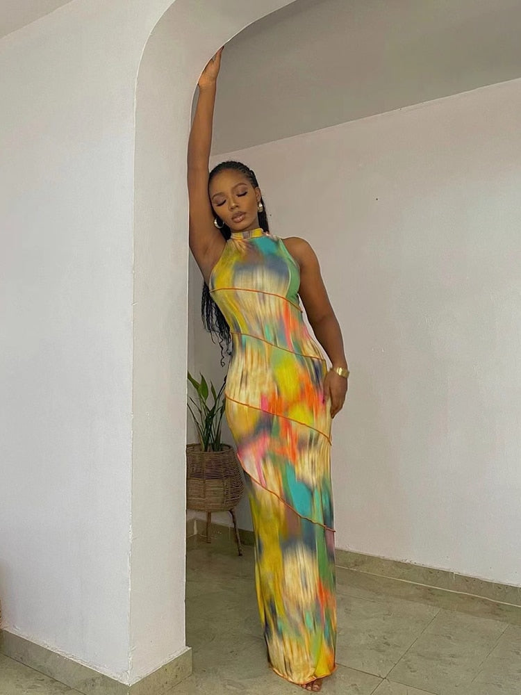 Colorful Maxi Dress - Rose In Concrete 🥀
