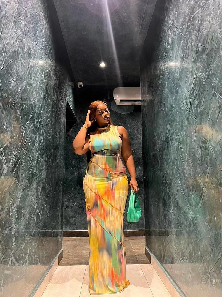 Colorful Maxi Dress - Rose In Concrete 🥀