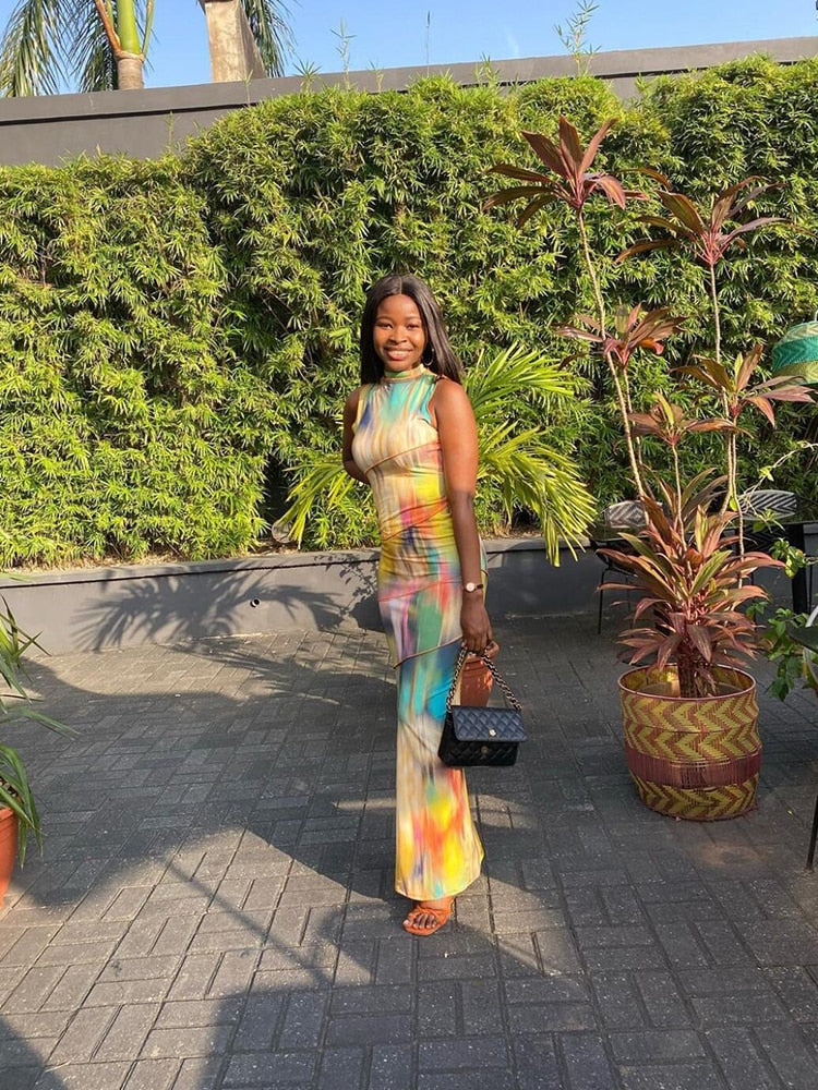 Colorful Maxi Dress - Rose In Concrete 🥀