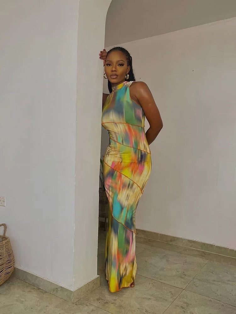 Colorful Maxi Dress - Rose In Concrete 🥀