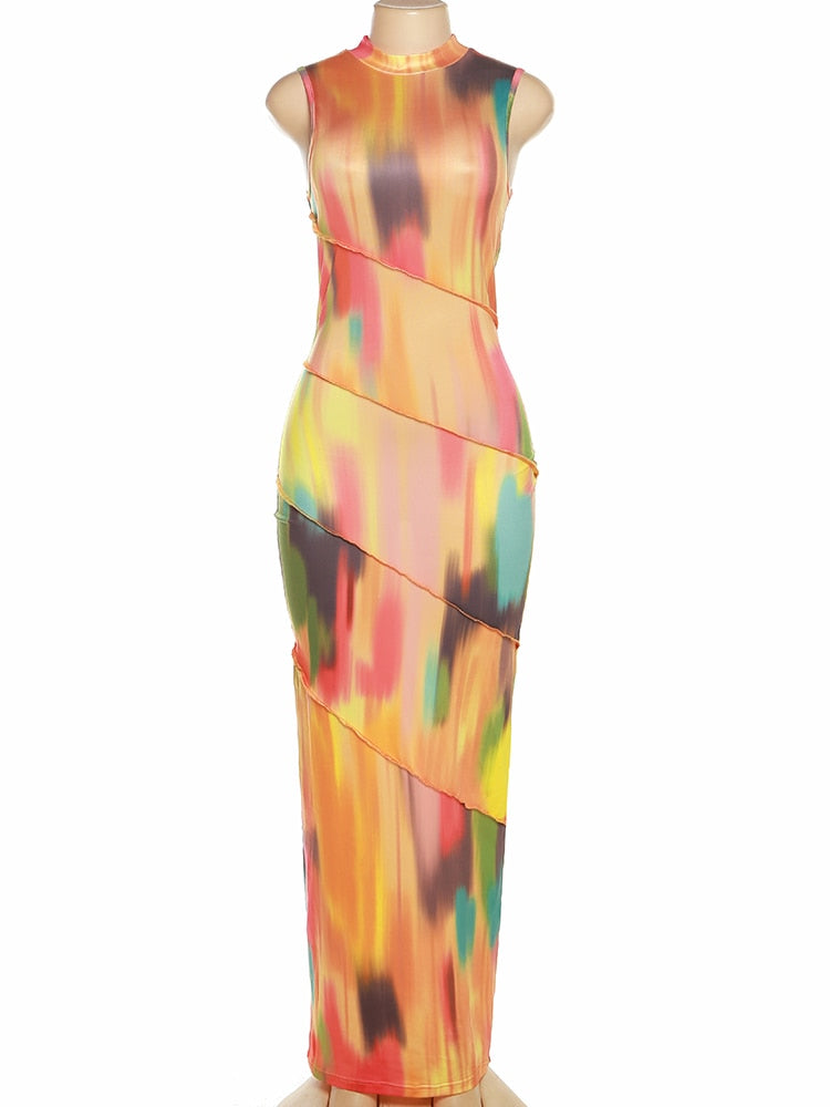 Colorful Maxi Dress - Rose In Concrete 🥀