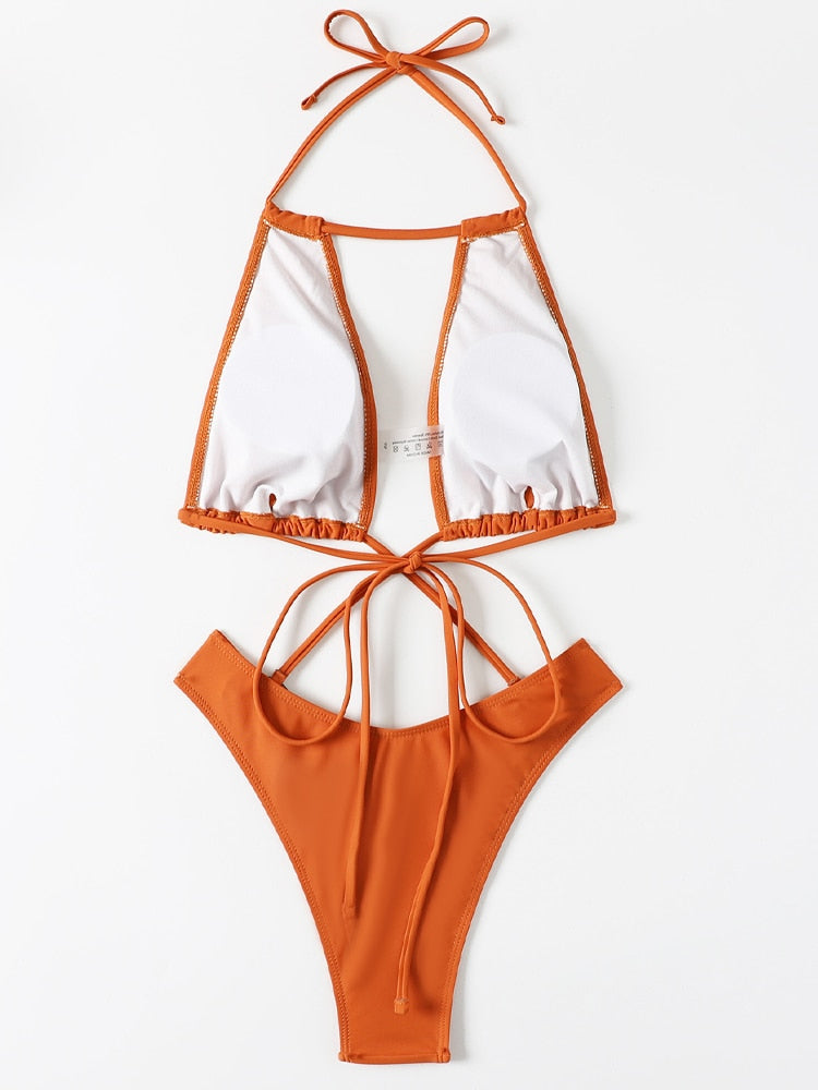 Backless Monokini Swimsuit - Rose In Concrete 🥀