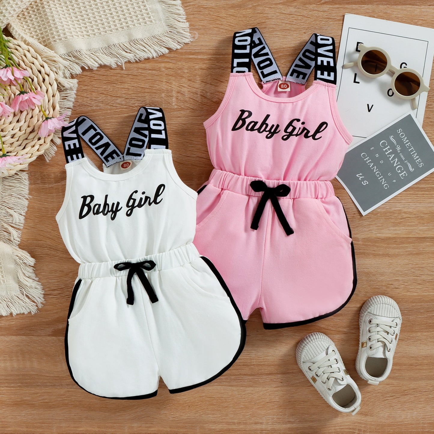 Baby Girl Romper - Rose In Concrete 🥀