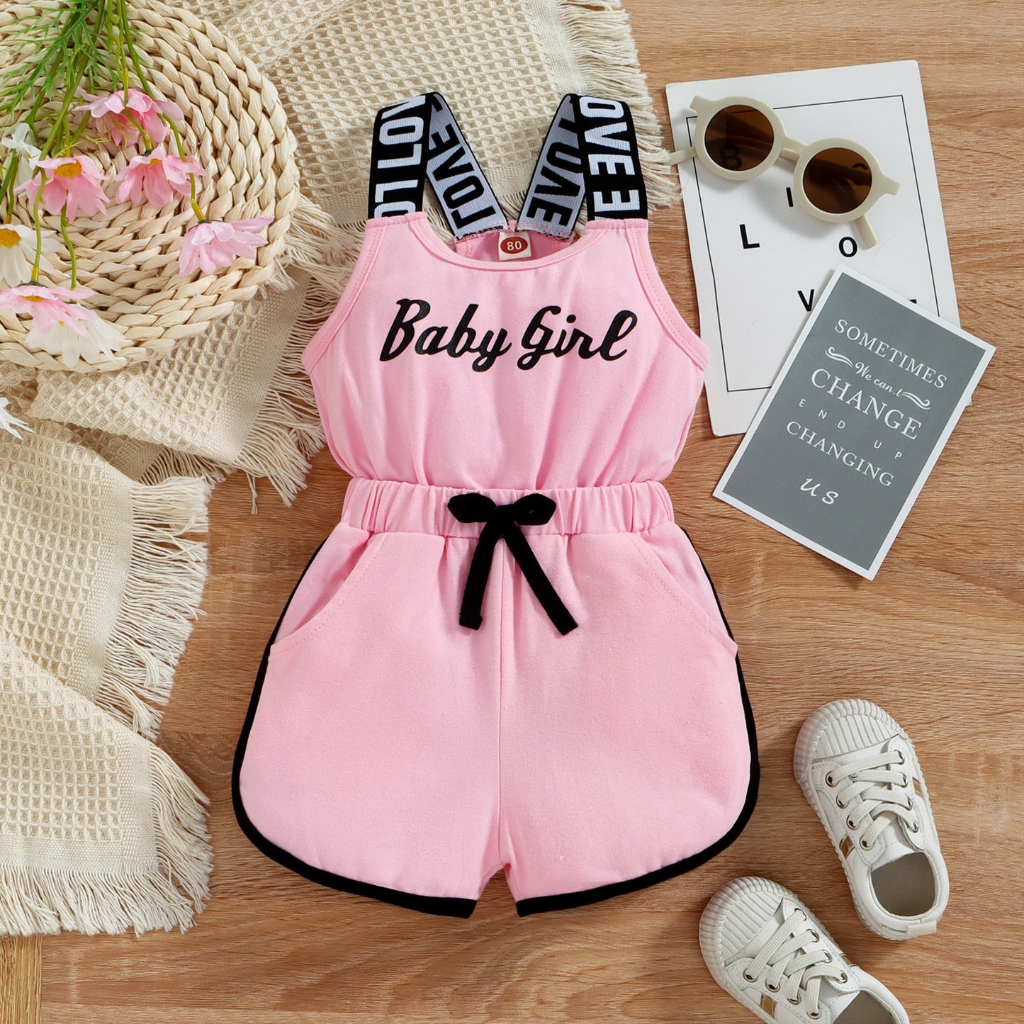 Baby Girl Romper - Rose In Concrete 🥀