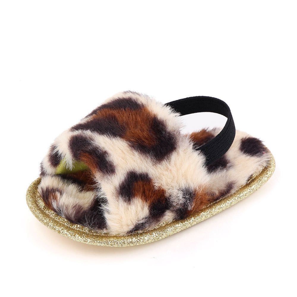 Faux Fur Sandals - Rose In Concrete 🥀