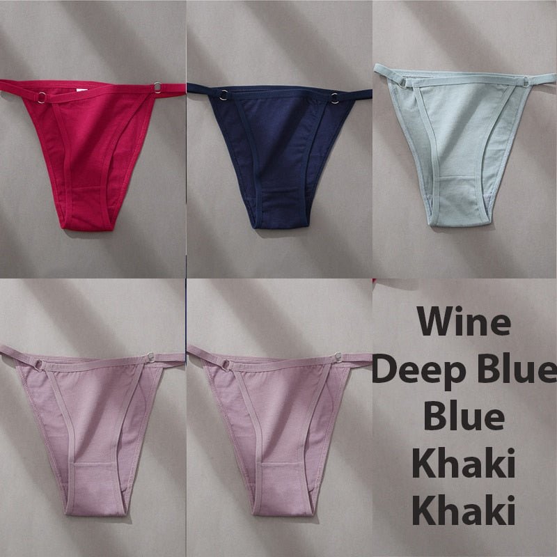 Hoop Design Bikini Underwear 5 Pc Set - Rose In Concrete 🥀