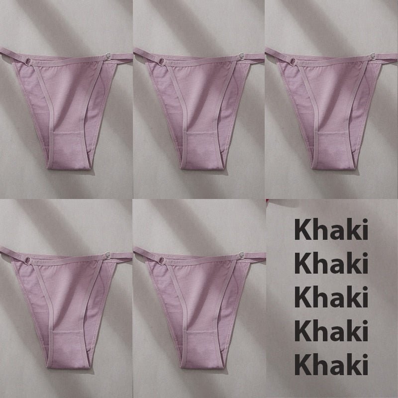 Hoop Design Bikini Underwear 5 Pc Set - Rose In Concrete 🥀