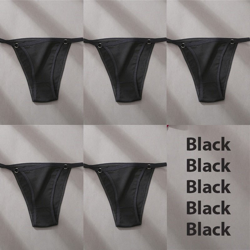 Hoop Design Bikini Underwear 5 Pc Set - Rose In Concrete 🥀