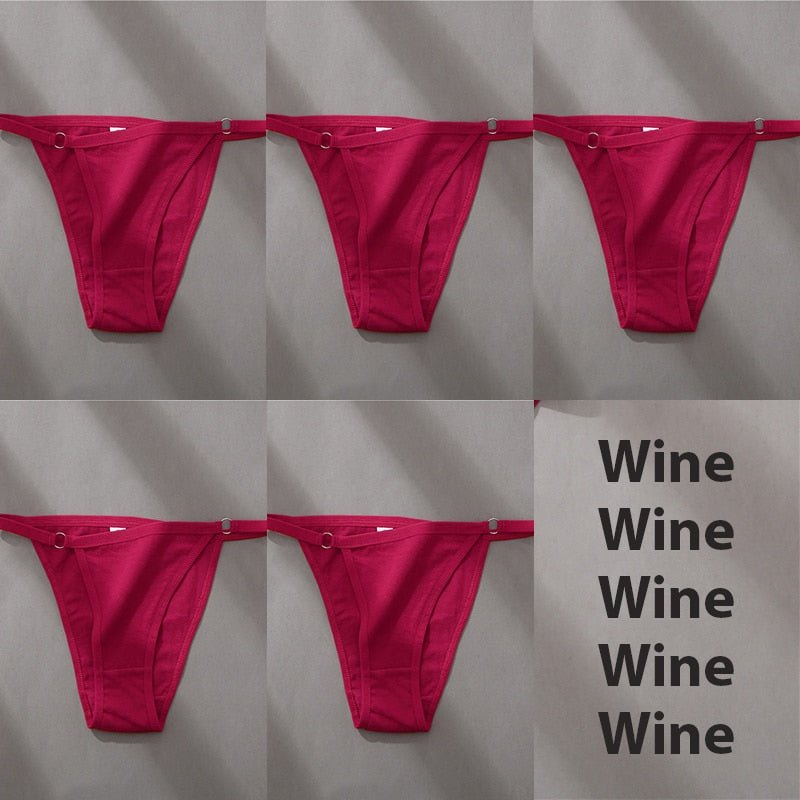 Hoop Design Bikini Underwear 5 Pc Set - Rose In Concrete 🥀