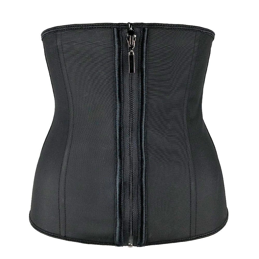 Women Latex Clip and Zip Waist Trainer - Rose In Concrete 🥀