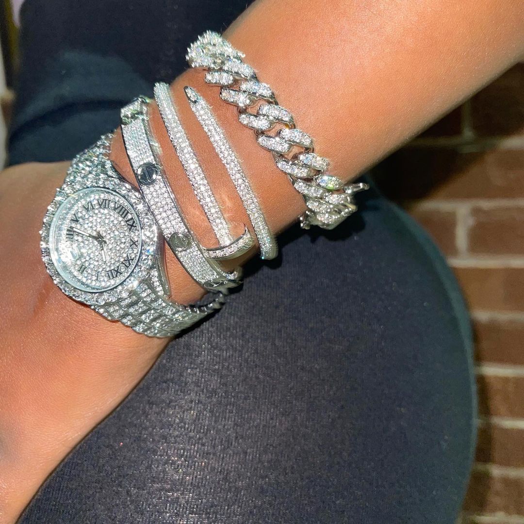 Bling Icy Watch - Rose In Concrete 🥀
